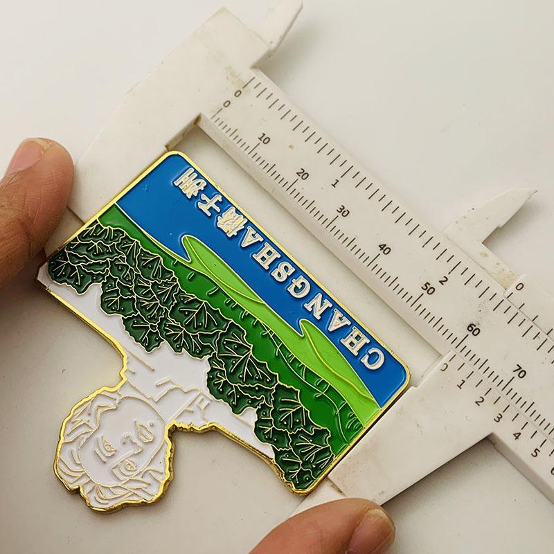 Chinese tourist attraction, Xi'an Big Wild Goose Pagoda, tourist attraction, gold-plated color printed commemorative medal, gold coin