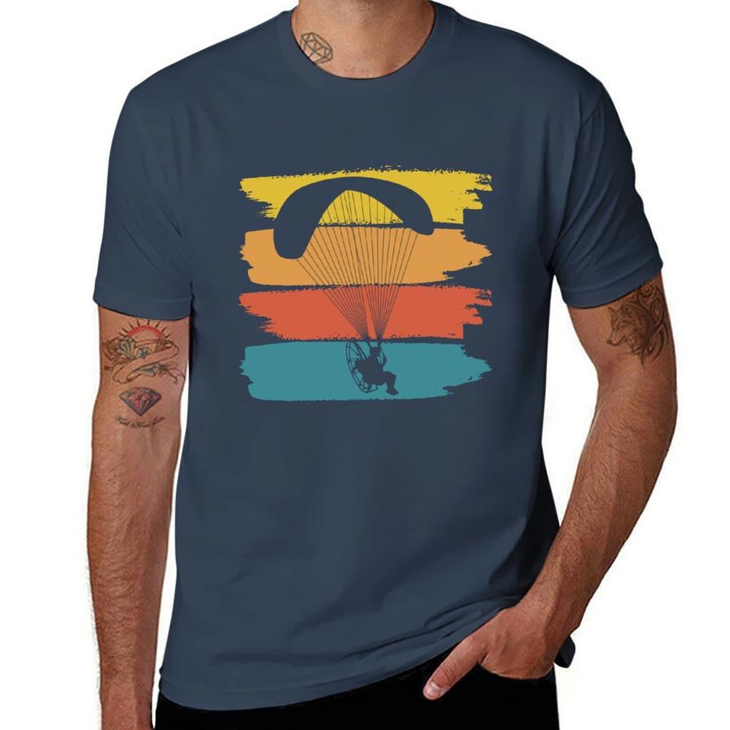 Vintage Paramotor Retro Paramotoring Ppg Parachuting Pilot Tshirt T Shirt Unisex Plain Tshirt