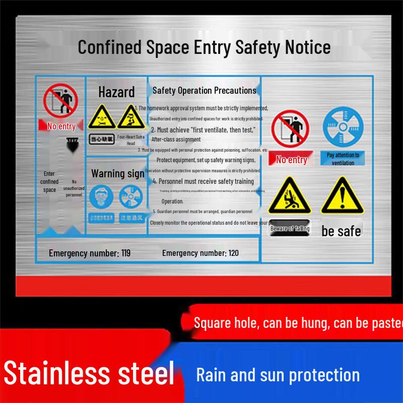 Langxi Metal Restricted Space Warning Sign