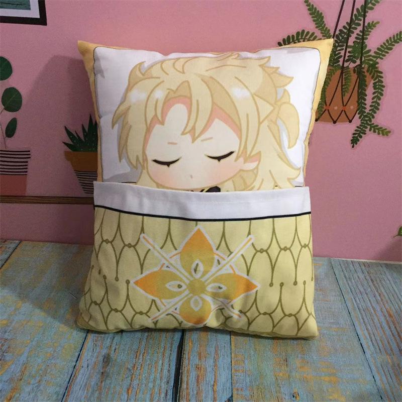 36cm Genshin Impact Quadratisches Kissen Kamisato Ayato Kazuha Shikanoin Heizou Yae Miko Spiel Anime Schlafendes Stofftier Kissen Puppe Spielzeug