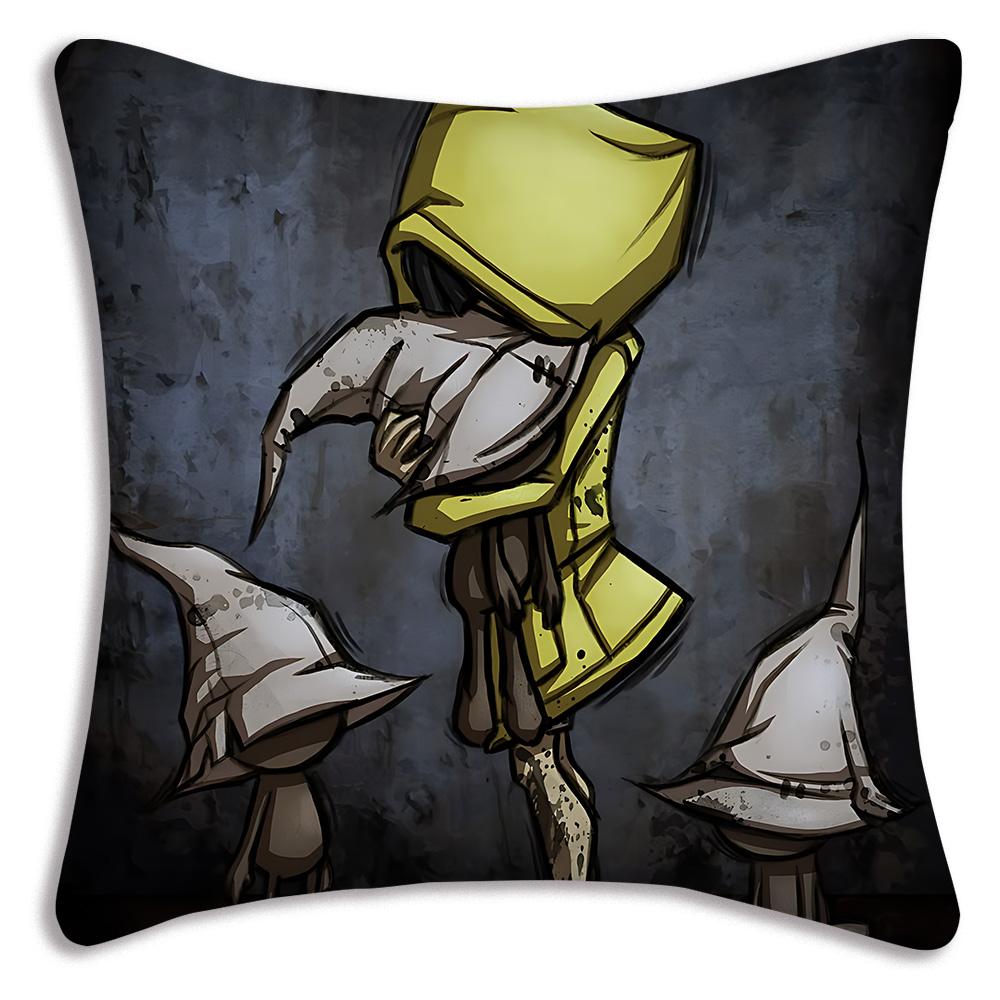 Game L-Little Nightmares Pillow Covers Cartoon Sofa Decorative Home Double-sided Printing Short Plush Cute Cushion Cover