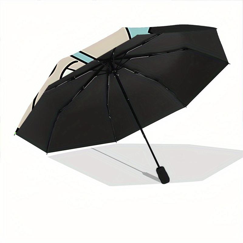 Rick Sanchez Automatic Folding Cute Windproof Umbrella with Sturdy Iron Frame, Portable Compact Travel Umbrella All-Season Use Parties 0807061