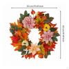 artificial Fall Wreath with Pumpkins Seasonal Maple Leaf Richly Colored for Front Doors,