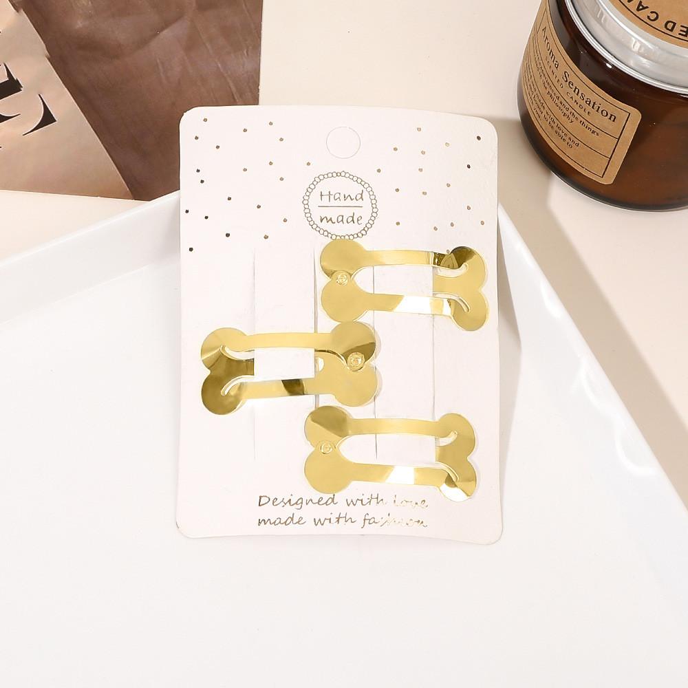 Épingles à cheveux simples givrées pour filles, 3 pièces, pinces à cheveux carrées, ovales, Triangle, pour enfants, épingles à cheveux, cliquez sur clac