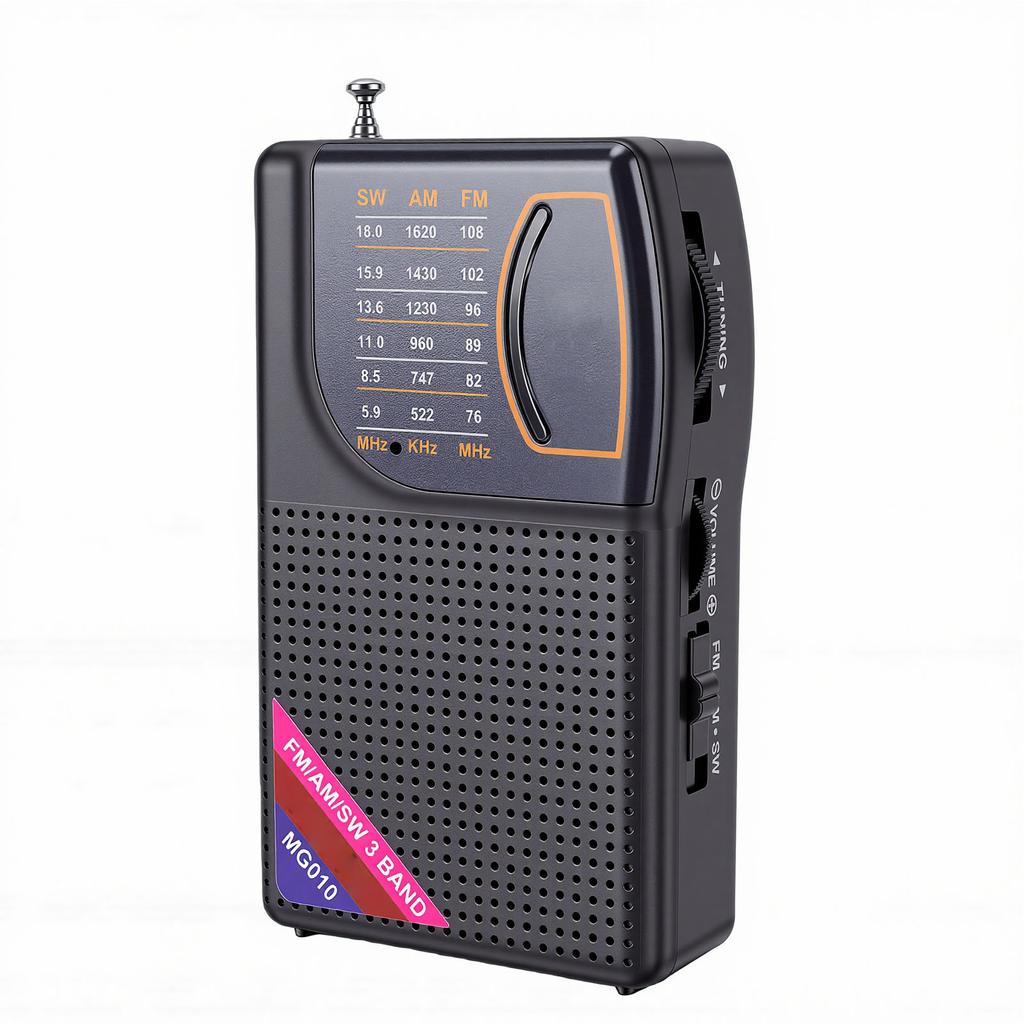 Portable Radio AM FM SW Shortwave Pocket Radio 800mAh Rechargeable Transistor Radio with 3.5mm Headphone Jack Long