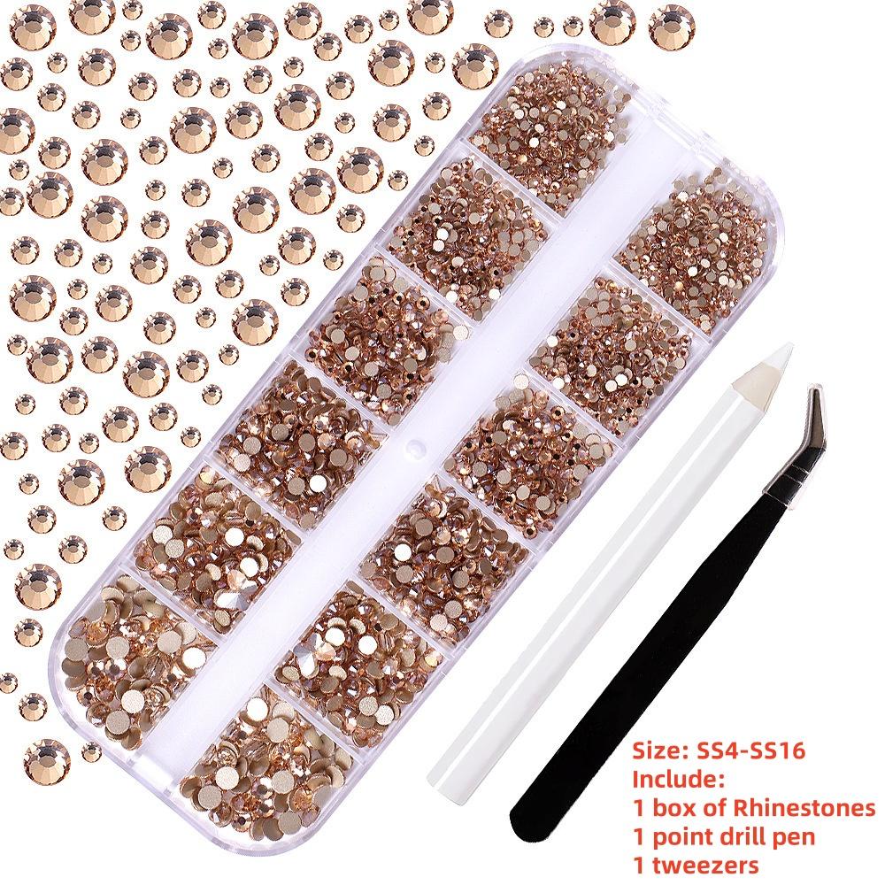 1 Box Luxus Glänzende Diamant Nagelkunst Strasssteine Stein Strass Glas 3D Nägel Zubehör Schmuck AB/Bunt Hotfix Maniküre Dekorationen#