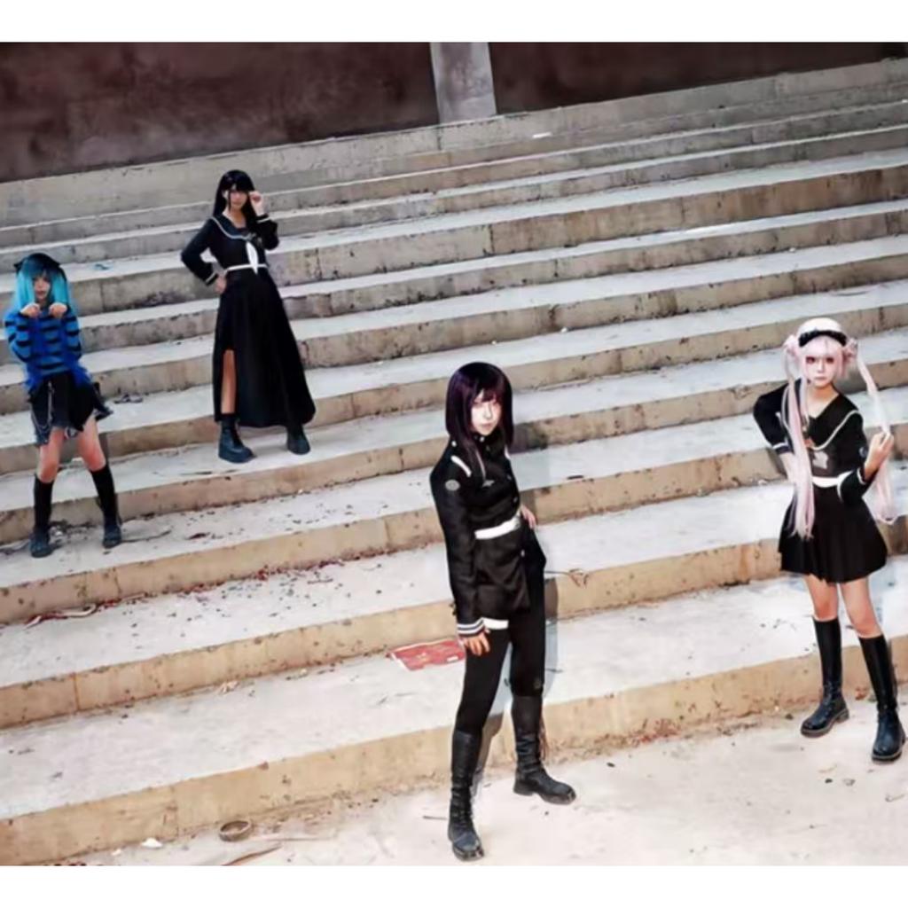 Tsukumo Kako Sizuhara Hiruko Damenmantel-Kleid-Set Cosplay Kostüm Anzug Die Hundert Cos Linie -Letzte Verteidigungsakademie Halloween Anzug