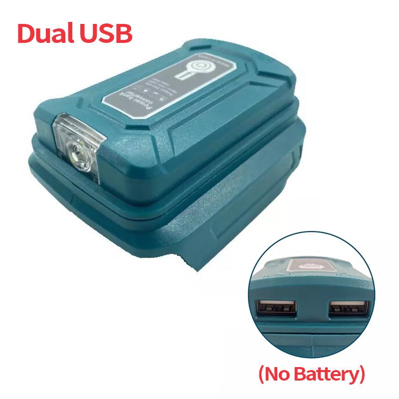 Adapter LED Working Light For Makita 14.4V/18V Li-on Battery BL1830 BL1430 BL1850 Dual USB Converter with LED Lamp for Makita