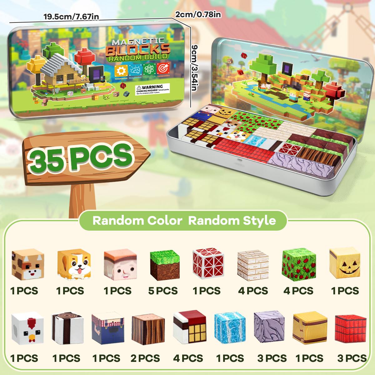 

35PCS Magnetic Building Blocks Farm Set for Age 3+ DIY Model Children STEM Educational Sensory Toy With Iron Box