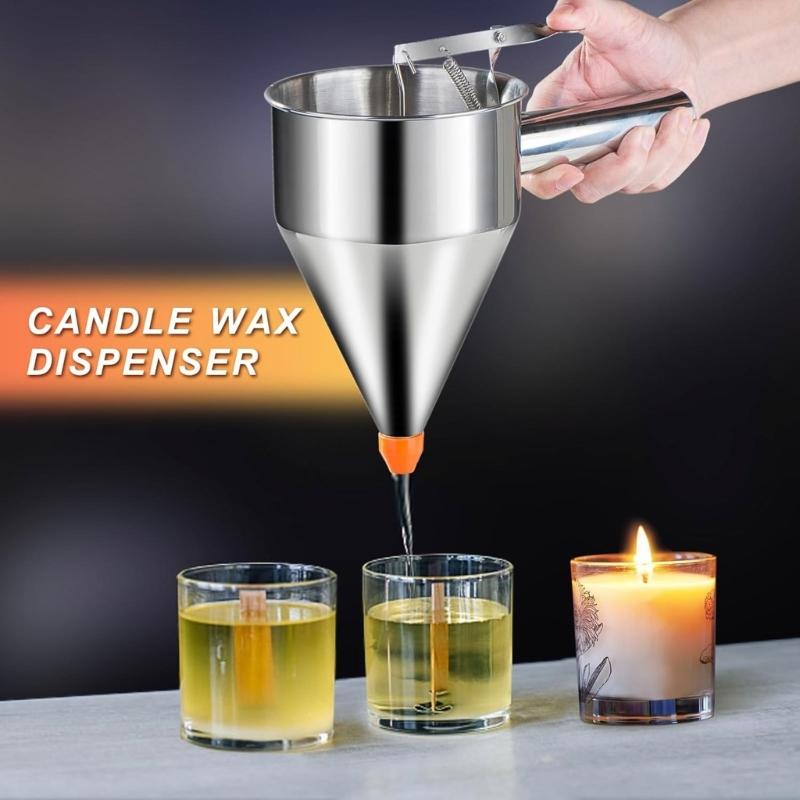 Professional 1200ML Pancake Batter Dispenser Stainless Steel Funnel Suitable for Baking Cupcakes Waffles with Stand
