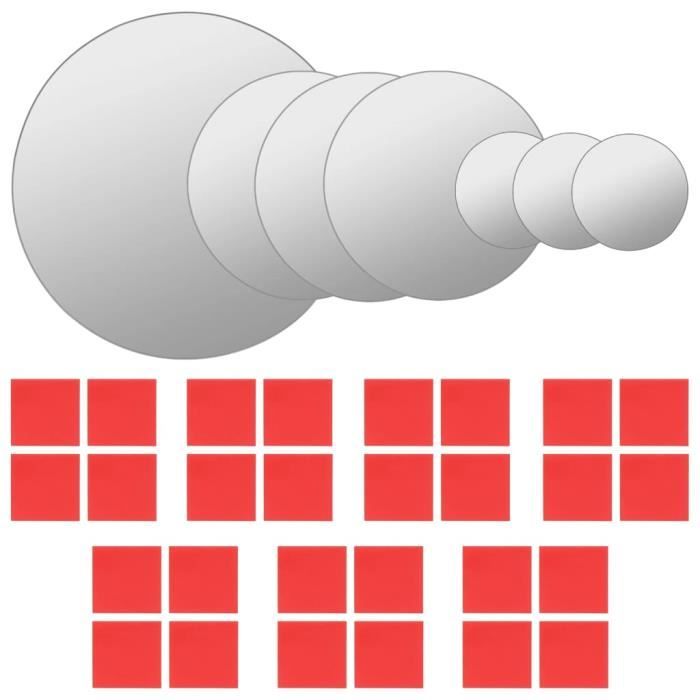 VidaXL Ensemble de miroir mural 7 pcs Verre Rond