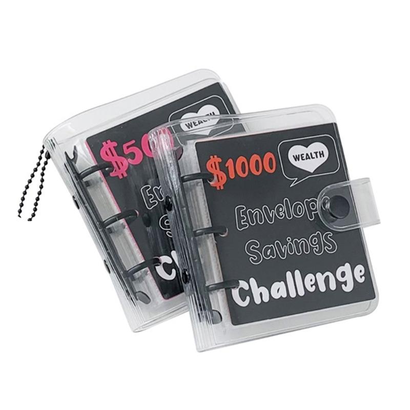25 Pockets Money Holder Paper Money Collection Book Currency Holder Album 3 Rings PVC Binder Budget Money Saving Planner