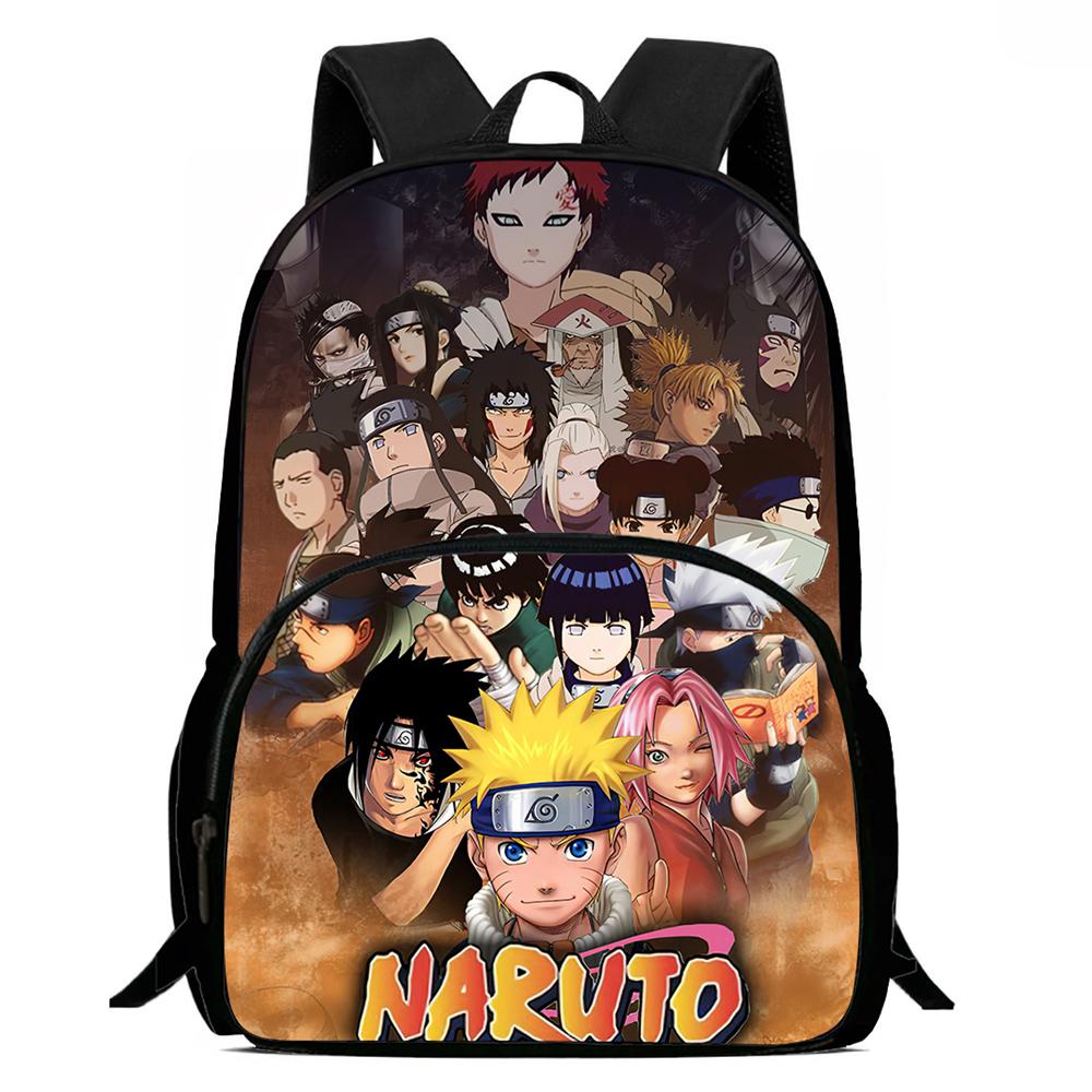 NARUTO Cartoon Anime Kids Backpack,With Adjustable Shoulder Strap & Front Pocket,Lightweight & Durable,for Boys & Girls Age 5-10