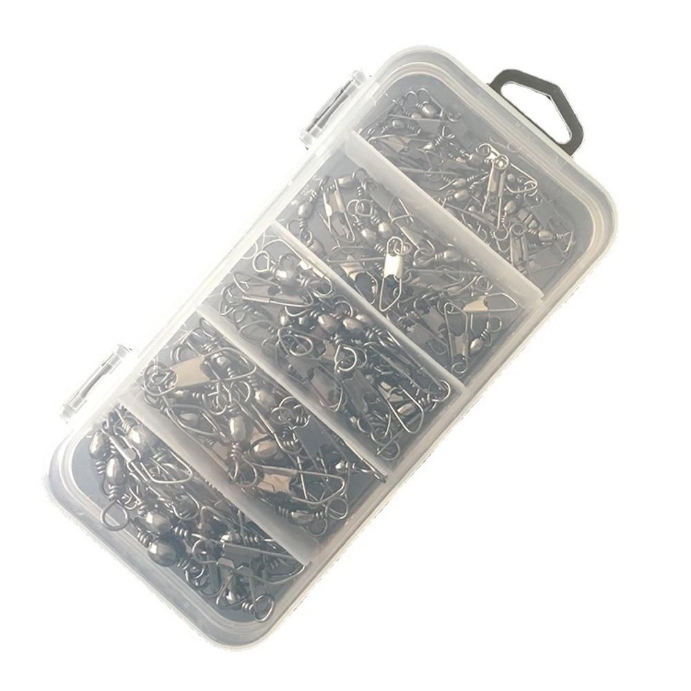 160PCS High Strength Fishing Snap Swivel with Safety Snap Rolling Barrel Swivel  Saltwater Fishing