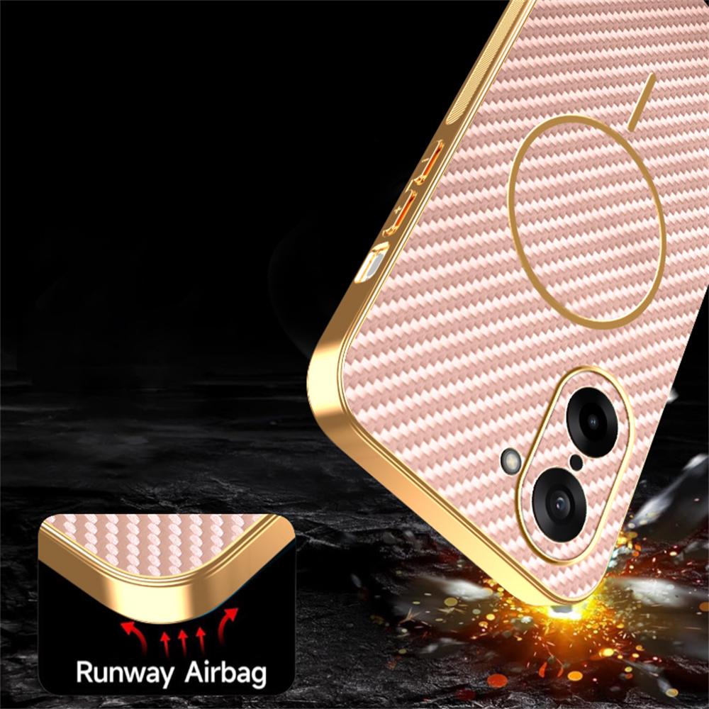 For OnePlus Ace 5 Racing 5G/Nord CE5 5G Phone Case Carbon Fiber Textured Electroplated TPU Back Cover