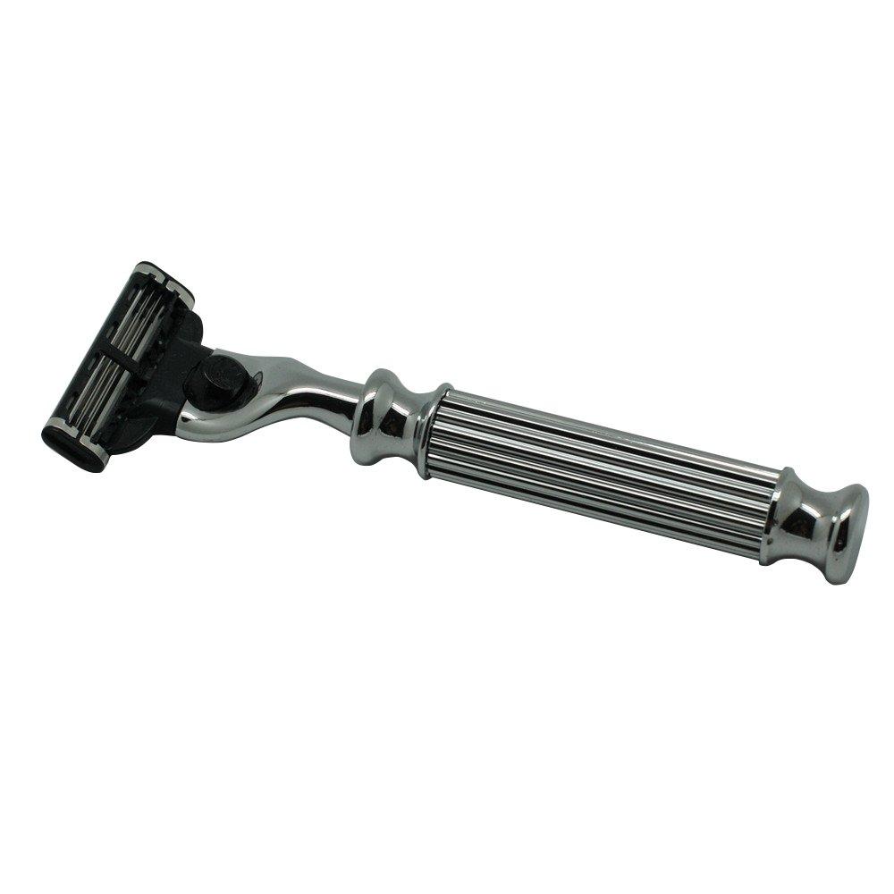 Men s Chrome Handle Safety Mach 3 Razor Shaver