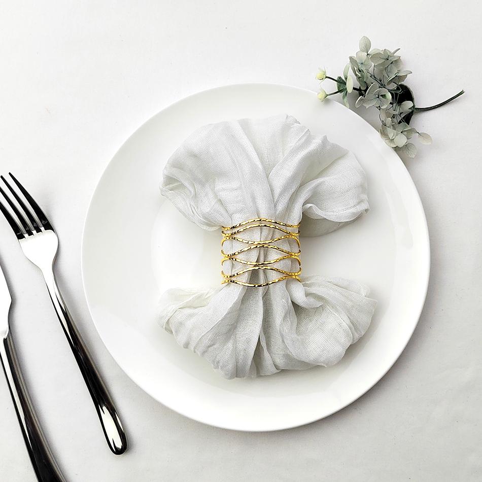 6 PCS Gauze Cheesecloth Napkins 19.7 x 19.7 Inch Dinner Cloth Napkins with Wrinkled Decorative Cloth Napkins for Home Weddin