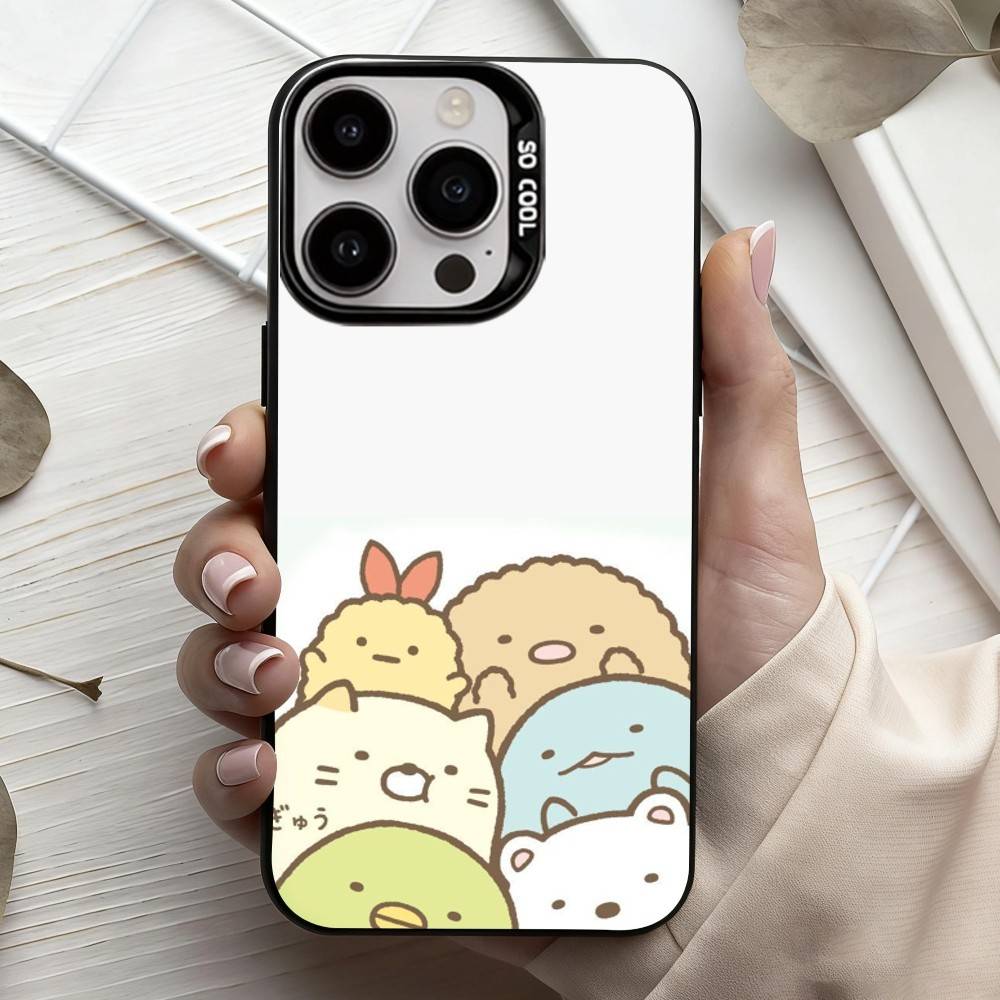 

S-Sumikko Anime G-Gurashi-I Phone Case For iPhone17,16,15,14,13,12,11 Plus,Pro Max Candy Silver Plated Inside Cover iPhone16pro