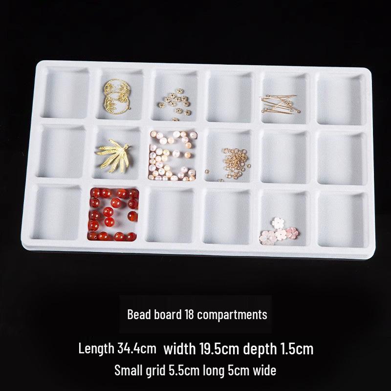 Beaded Bamboo Wooden Jewelry Tray for Bracelets and Necklaces