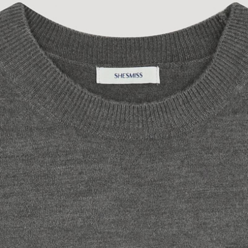  Tricou tricotat cu guler rotund She's Miss Basic SSkpoo42530 Mg