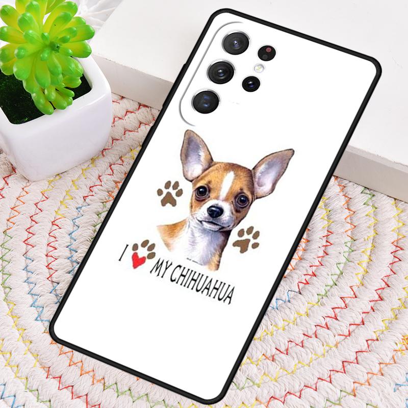 Tier Chihuahua mit Blume Handyhülle für Samsung Galaxy note 10 pro S26 Ultra S23 S24 FE S25 S21 S22 PLUS stoßfeste Hülle