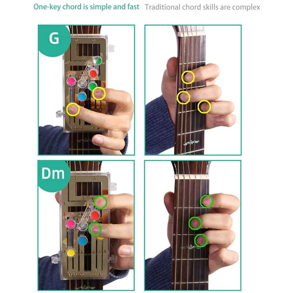Guitar Chord Practice Tool Guitar Learning System Teaching Practice Aid with 6 Universal Chords