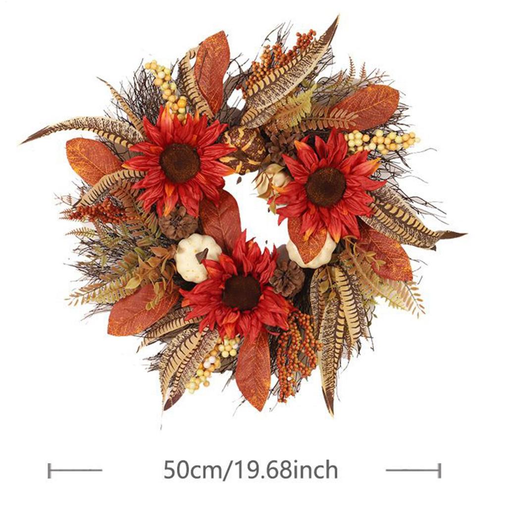 Fall Door Wreath Pumpkin Leaves Door Wreaths Fall Decor Thanksgiving Decorations Party Supplies Sign For Home Halloween Holiday