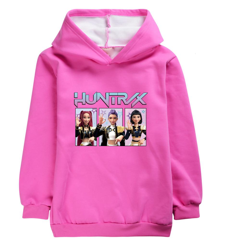 5233 Kids Girls Kpop Rumi Zoey Mira 67 Six Seven Print Casual Long Sleeves Velvet Warm Winter Hoodie