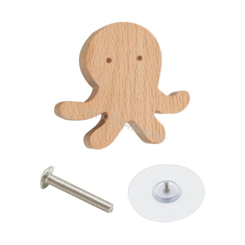 Furniture Knob with Fun Animal Wooden Drawer Handle Handle 6XDE