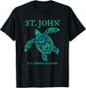 St John USVI Sea Turtle Retro Vacation T-Shirt for Men and Women