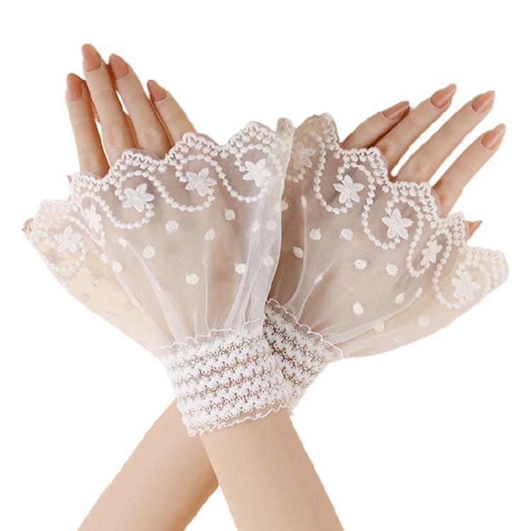 

Элегантные кружевные рукава для фотосъемки нейл-арта Мягкая полупрозрачная ткань Удобные эластичные манжеты 1