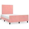 Pink Velvet Bed Frame with Headboard 120x200 cm