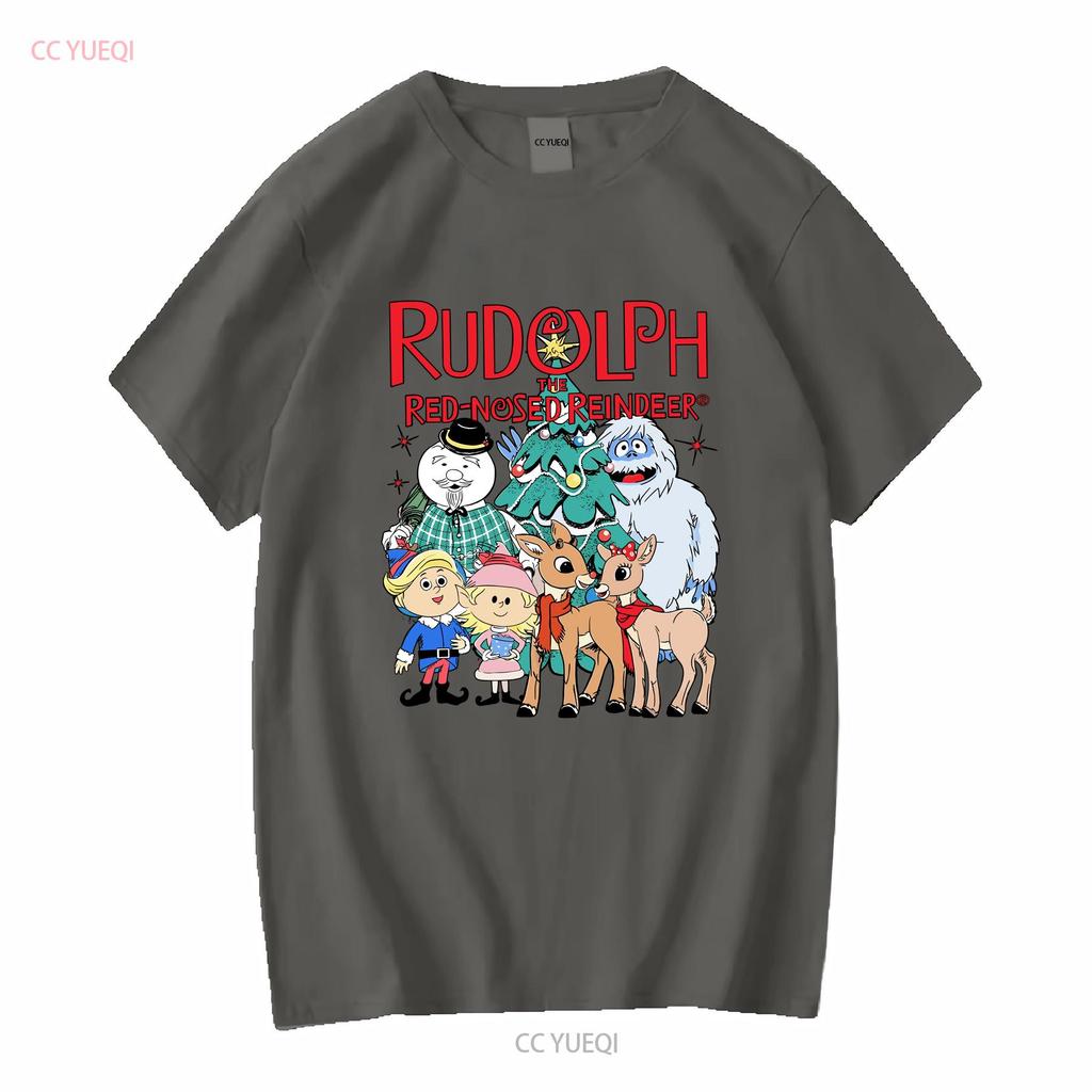 Rudolph The Red Nosed Reindeer Christmas T Shirt Vintage Movie Cute long or short sleeves vintage Washed Versatile graphic