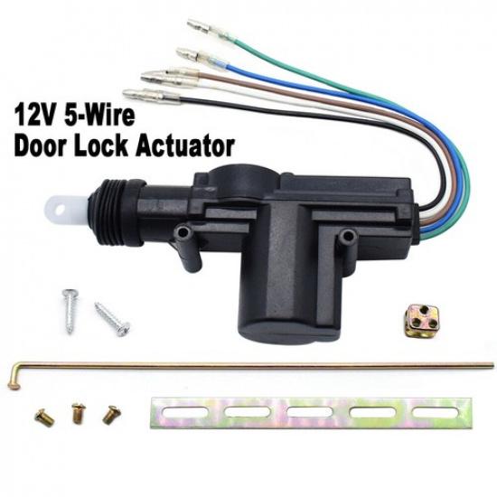 Universal Door Lock Actuator Keyless Entry Motor 5Wire 12V Car Auto Truck Alarm