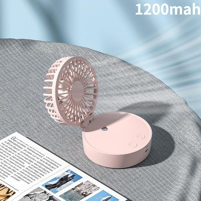 Portable Hand-held Fan  Desktop Multifunctional Folding Humidifying Fan With Colored Light 2000mah For Outdoor Office And Home