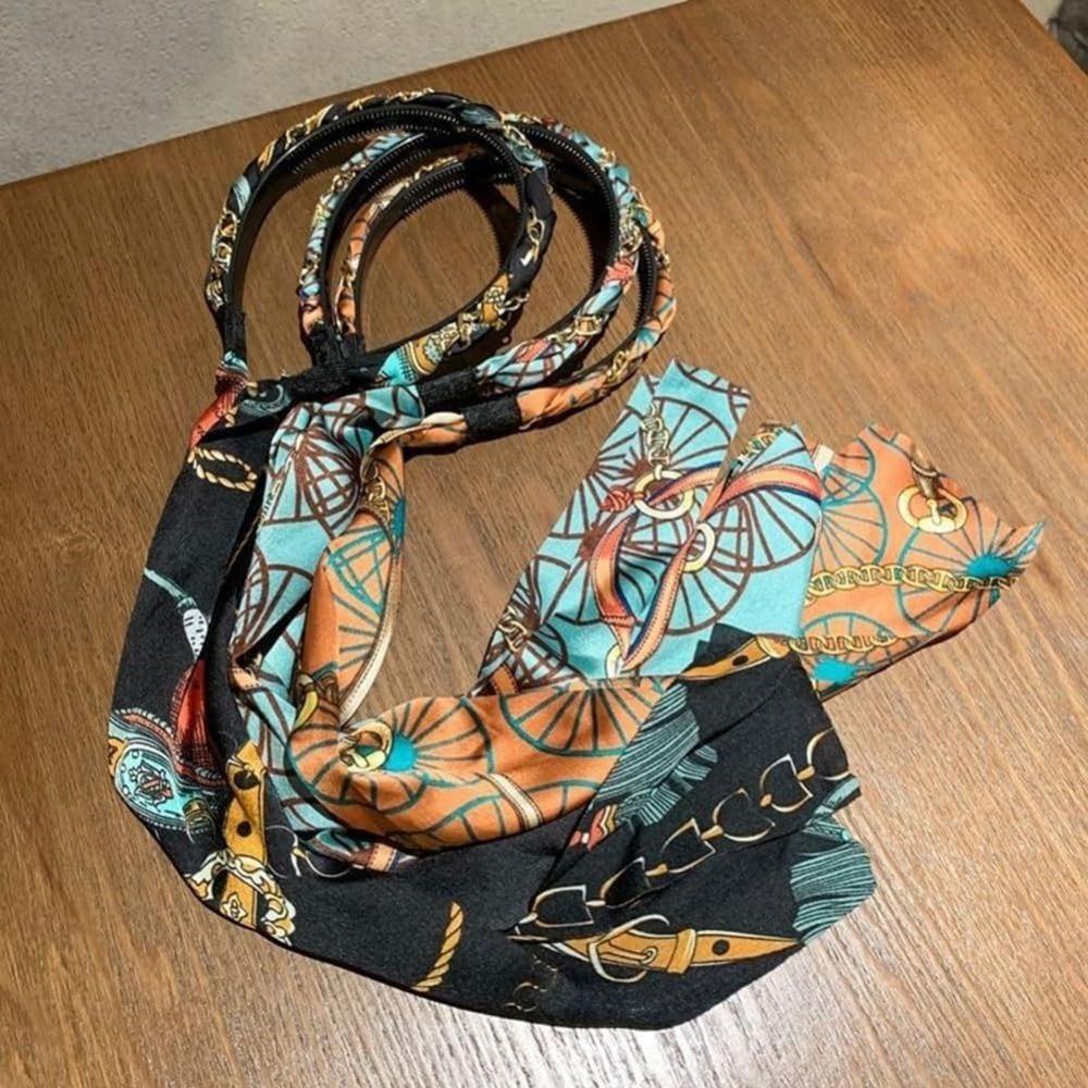 Adjustable Bow Ribbon Hairband Floral Print Hair Hoop Fashion Hair Bands  Boho Hair Accessory