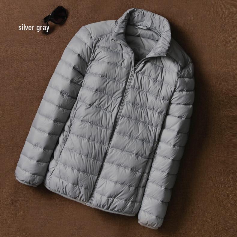2024 Men's Short White Duck Down Jacket: Lightweight and Stylish for Middle-Aged and Elderly Men