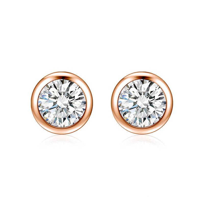 

Buyee 925 Sterling Silver Bead Earring Light Zircon Simple Round Earring for Woman Man Fashion Punk Rock Fine Jewelry Earring рожевий колір золота