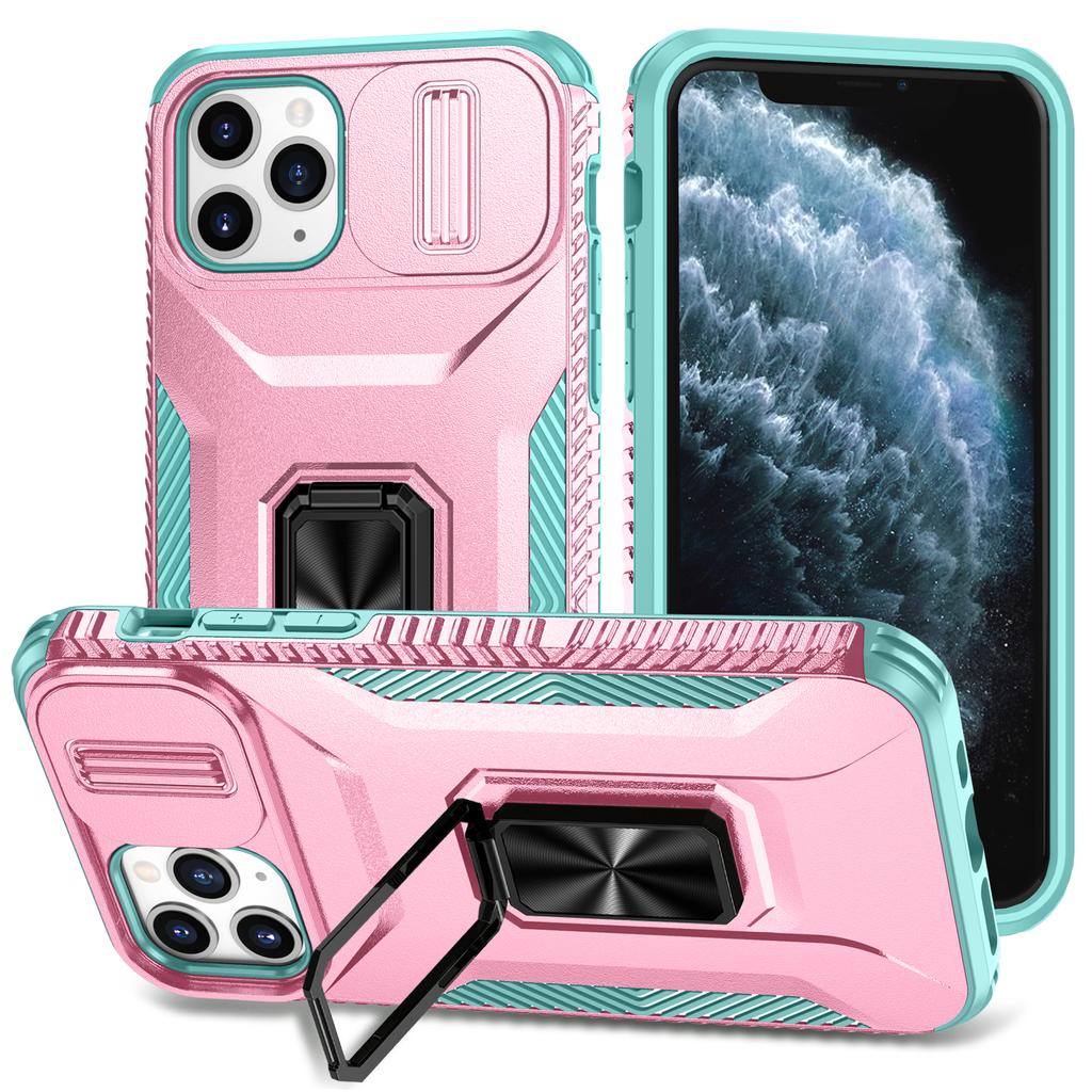 For iPhone 11 Pro Case PC+TPU Phone Cover Sliding Camshield Holder