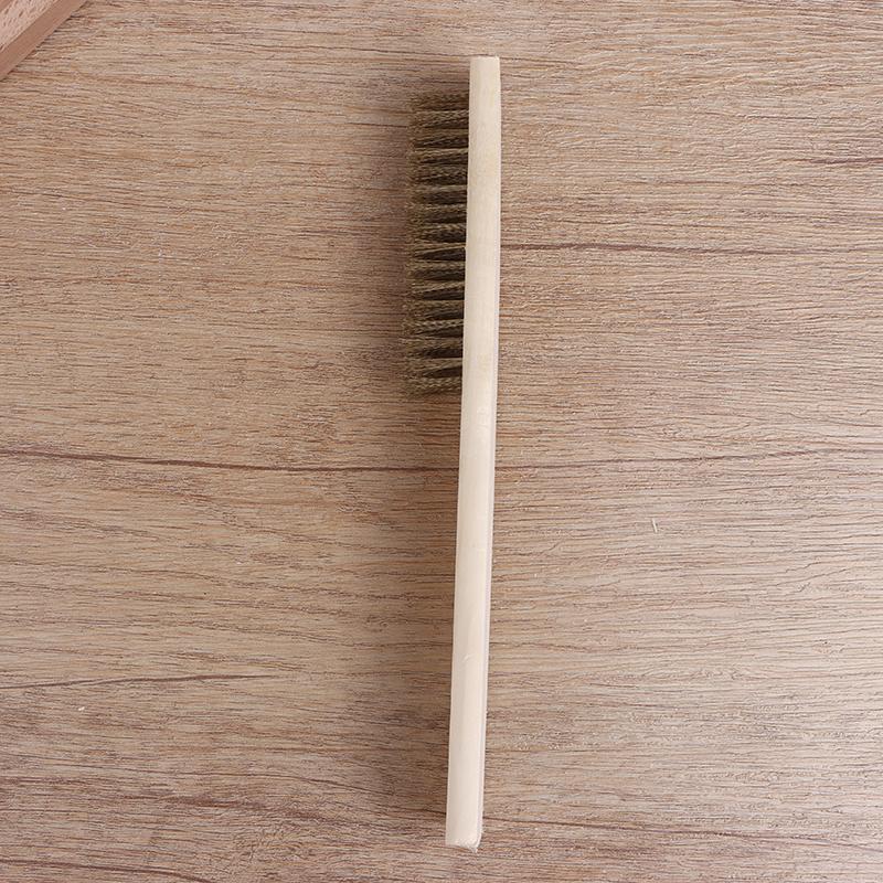 2/5/10Pcs Brass Wire Brush 6x16 Rows - Wood Handle Industrial Cleaning Tool, Surface/Inner Polishing Grinding Supplies
