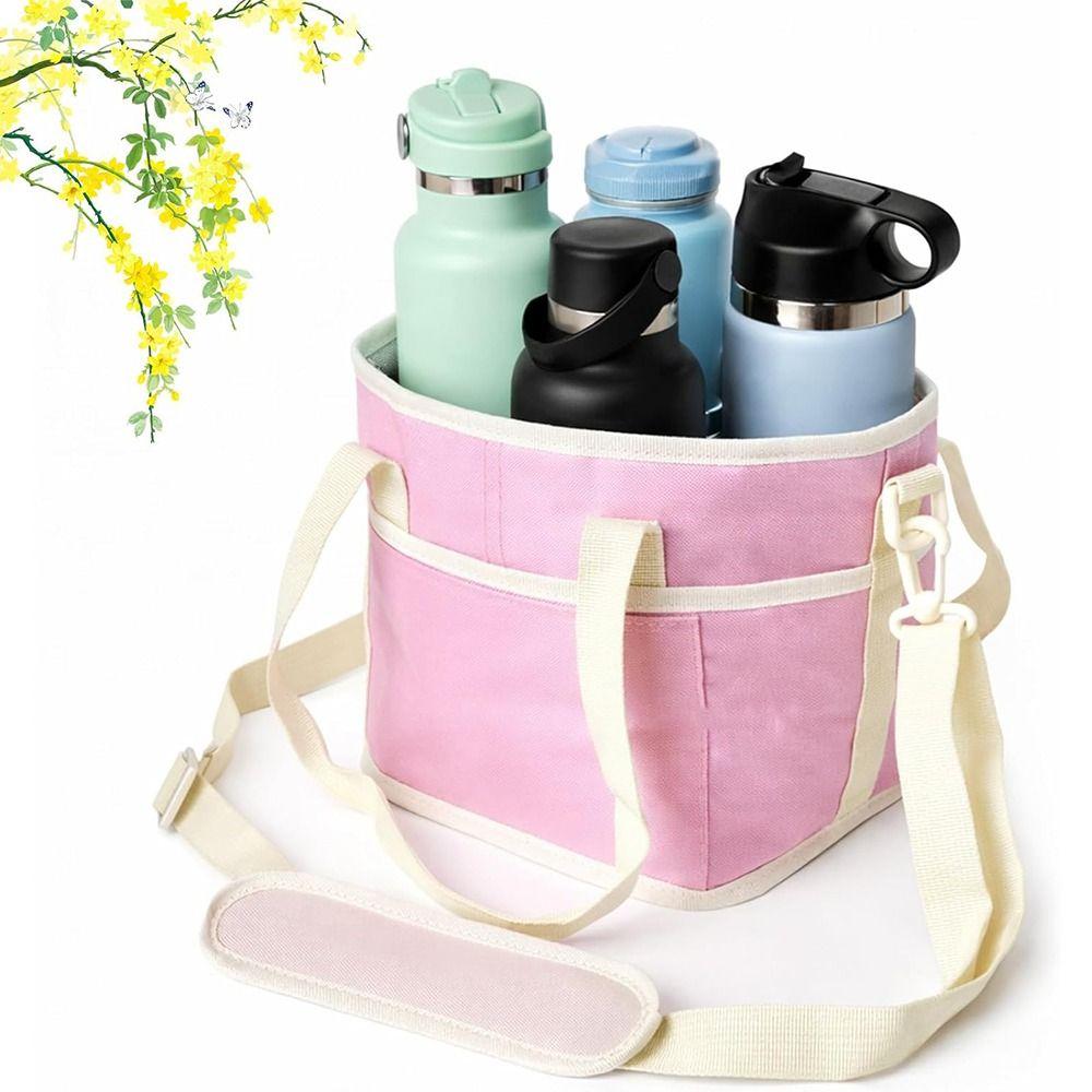 No-Spill Car Drink Carrier Bag Size 4 Compartment with Adjustable Strap Drink Bag Large Capacity Multiple Carrier Cup Stand