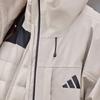 Adidas Solid Color Brand Logo Three-In-One Lightweight Waterproof Down Jacket Unisex Jacket Light-Brown JM9138