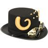 Steampunk Top Hat One Size Wool Victorian Hat with Goggles Unisex Costume Top Hats Gothic Hippies Caps Halloween Props