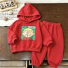 Boys Trendy Costume 1-7Years Old Kids Long Sleeve Hooded Suits Cartoon Printed Pullovers Baby Loose Sweatpants Two Piece Set