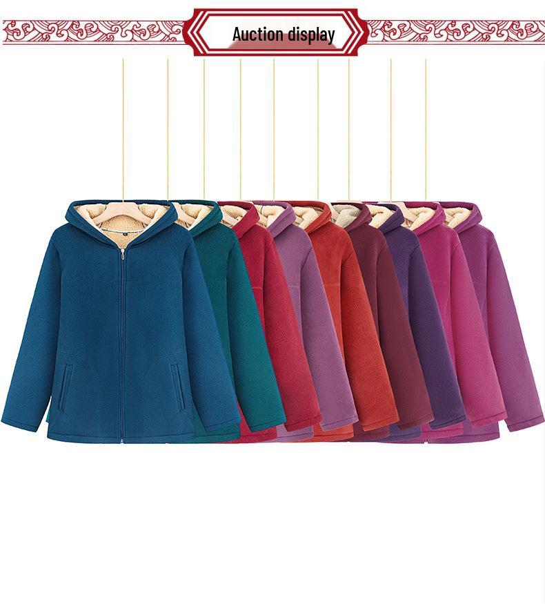 Damen Winter Fleecegefütterter Baumwollmantel für Mittelalte & Ältere