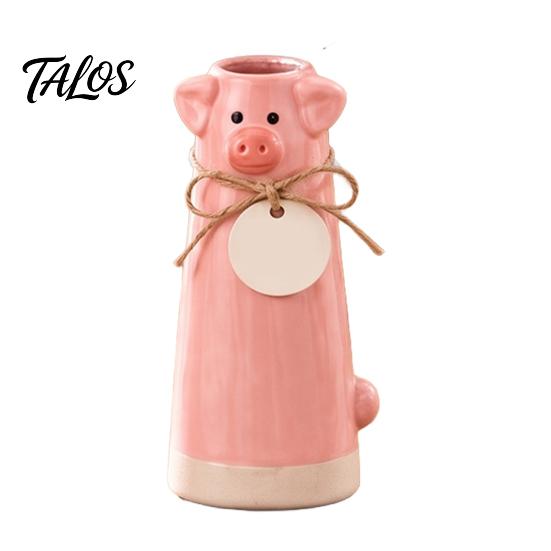 Whimsical Farm Animal Figurine Resin Cute Vase, Farmhouse Decorative Flower Holder for Home Small Bouquet Vessel Office Decor, Pig/Cow/Sheep/Chicken