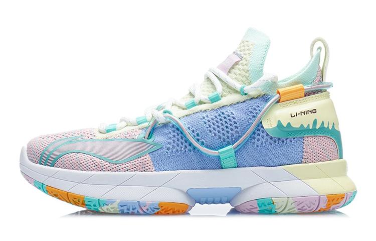 Li Ning YOUNG Износостойкие Дышащие Средневысокие Баскетбольные Кроссовки Неоновый Нефритово-Зеленый YKBR024-5 34