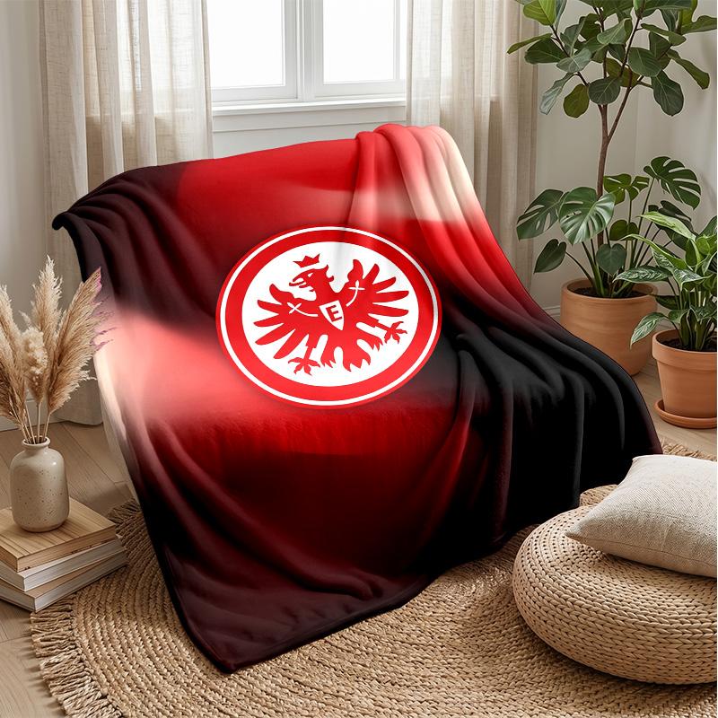 Eintracht Frankfurt Football Print Flannel Blanket, Soft Warm Lightweight Throw Blanket for Sofa Bed Camping