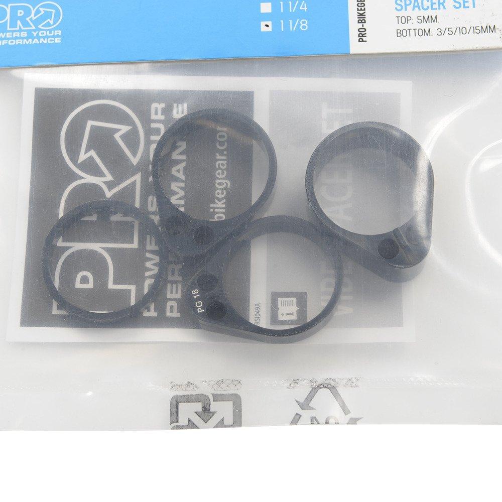 PRO VIBE Stem Spacer Set, 1-1/8" (5mm) Top Spacer, 4 Bottom Spacers (3/5/10/15mm), R20RYSS477X