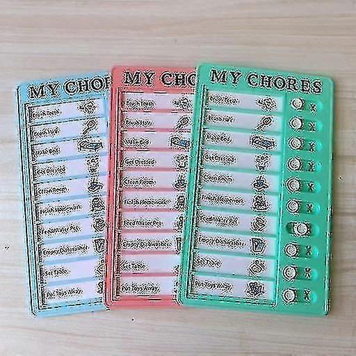 Memo Plastic Board Chores Checklist Board, My Chores Chart Board For Kids Children, List Board With Sliding Buttons,1pcd- - Ri